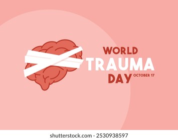 Vector Illustration of World Trauma Day. October 17. Flat design vector. Brain injury. Eps 10.