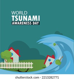 Vector Illustration of World Tsunami Awareness Day. Simple and Elegant Design