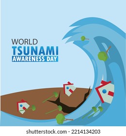 Vector Illustration of World Tsunami Awareness Day. Simple and Elegant Design