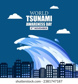 Ilustración de vectores para el Día Mundial de Conciencia sobre el Tsunami