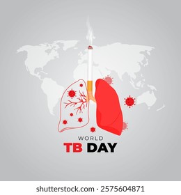 Vector illustration of World Tuberculosis Day social media template