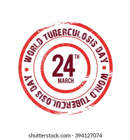 Vector illustration of World Tuberculosis Day Stamp.