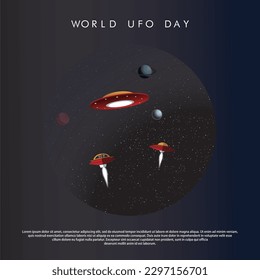 Vector Illustration of World UFO Day, held on 2 July.
