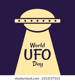 Vector illustration of World UFO Day in flat design