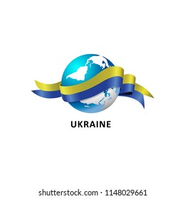 Vector Illustration of a world – world with the ukraine flag