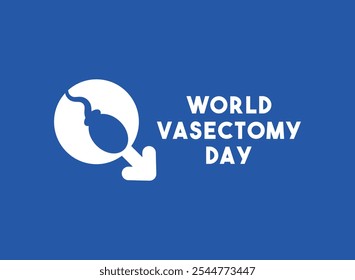 Vector Illustration of World Vasectomy Day. Flat design vector. Blue background. Eps 10.