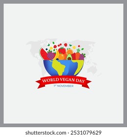 Vector illustration of World Vegan Day social media template