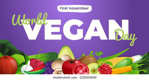 Vector Illustration of World Vegetarian Day for Social Media Post , Postcard, Banner, Greetingcard.