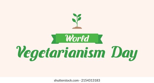 Ilustración vectorial Día Mundial de la Vegetariana. Estilo de vida consciente, orgánico.