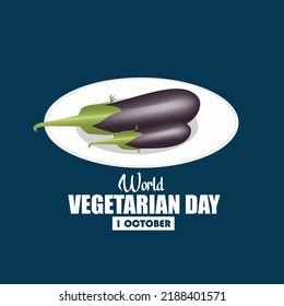 Vector illustration of World Vegetarian Day. Simple and elegant design