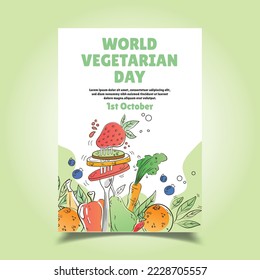 Ilustración vectorial del volante del día vegetariano mundial