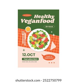 Vector illustration of world vegetarian day flyer poster design template