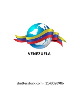 Vector Illustration of a world – world with the venezuela flag