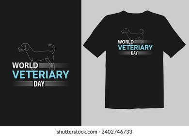 Ilustración de vectores para el diseño de camisetas para el día veterinario mundial
