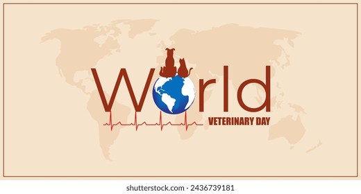 Vector illustration of World Veterinary Day social media feed template