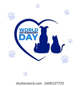 Vector illustration of World Veterinary Day social media template