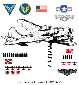 Vector illustration of World War 2 bomber