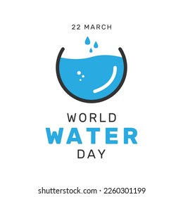 Ilustración vectorial de una campaña de afiches del Día Mundial del Agua. El Día Mundial del Agua es una celebración anual para la gente y ayuda a la gente a darse cuenta de la necesidad de ahorrar agua