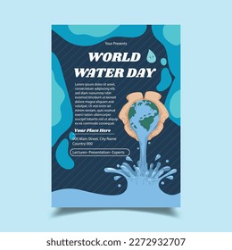 Vector Illustration of World Water Day Flyer Poster