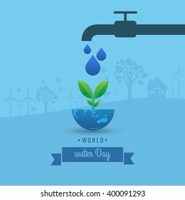 Vector Illustration of World Water Day.