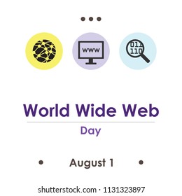 vector illustration for world wide web day in August