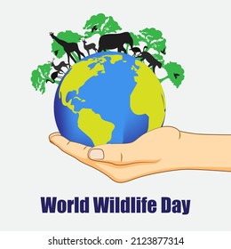 Vector illustration for World Wildlife Day