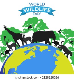 Vector illustration for World Wildlife Day