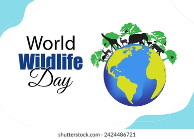 Vector illustration of World Wildlife Day social media feed template