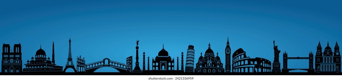 vector illustration of World wonders