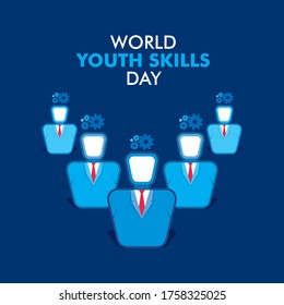 vector illustration of world youth skills day poster or banner design
