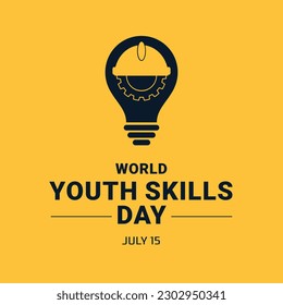 Vector illustration of world youth skills day poster or banner design