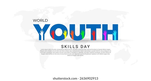 Vector illustration of World Youth Skills Day social media template
