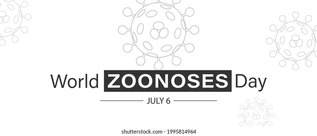 Vector Illustration of World Zoonoses Day July 6.  Zoonotic diseases like Ebola SARS, Rabies, etc.