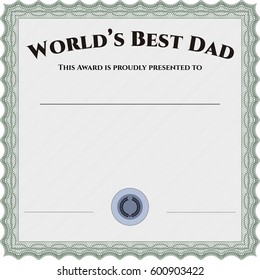 Vector illustration of World's Best Dad Award icon in Green