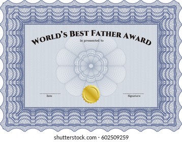 Vector illustration of  World's Best Dad Award icon in Blue