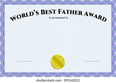 Vector illustration of World's best father award template icon in purple.
