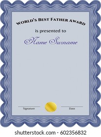 Vector illustration of World's Best Father Award icon in Blue