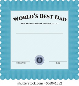 Vector illustration of World's Best Father Award icon in Blue