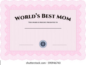 Vector illustration of World's best mom icon in  pink 
