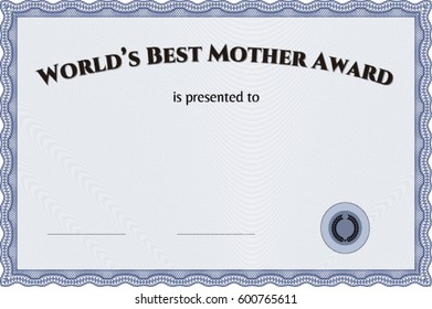 Vector illustration of World's Best Mom Award icon in violet.
