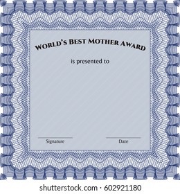 Vector illustration of World's Best Mother Award Template Blue Color