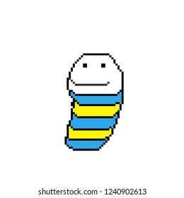 Vector Illustration Worm Blue Yellow