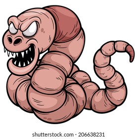 Vector Illustration Of Worm Cartoon