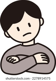 Vector illustration of a worried man