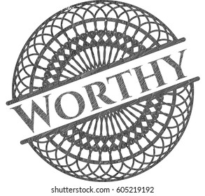 Vector illustration of Worthy draw (pencil strokes)
