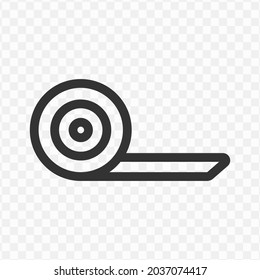 Vector illustration of wound bandage icon in dark color and transparent background(png).