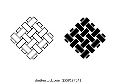 vector illustration of woven weaving on a white background. woven icon