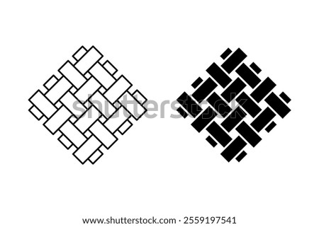 vector illustration of woven weaving on a white background. woven icon