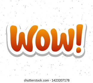 Vector illustration for Wow phrase. Wow typography quotes for poster, card, banner, template, social media sticker. Vector EPS 10. Wow icon, sticker