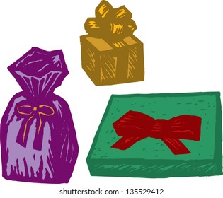 Vector illustration of Wrapped Gifts or Presents